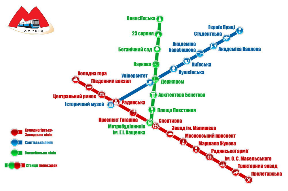 Карта метро Харькова